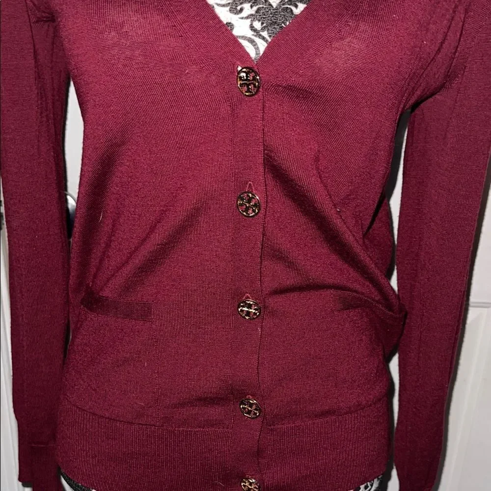 Tory Burch Burgundy Women's cardigan Sweater